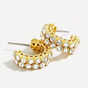 JCREW CRYSTAL HOOP EARRINGS NWT
